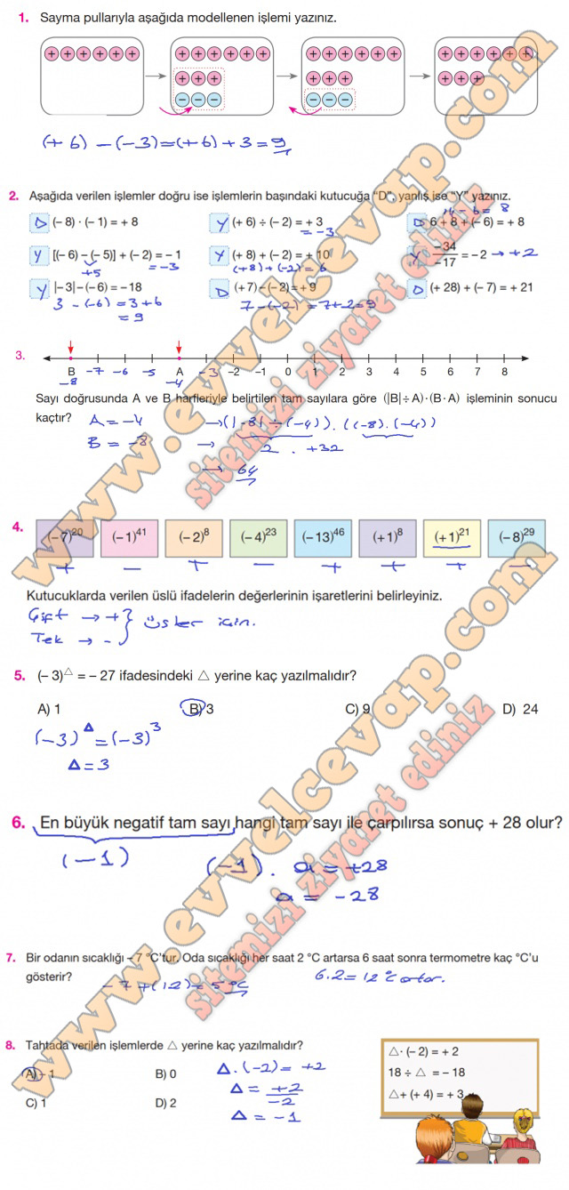 7. Sınıf Matematik Ders Kitabı Sayfa 36 Cevapları Berkay Yayıncılık