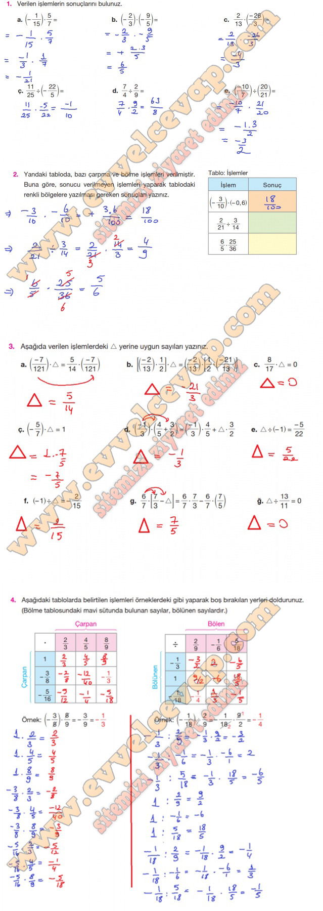 7. Sınıf Matematik Ders Kitabı Sayfa 65 Cevapları Berkay Yayıncılık