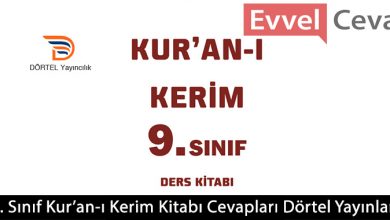 9. Sınıf Kur’an-ı Kerim Ders Kitabı Cevapları Dörtel Yayınları