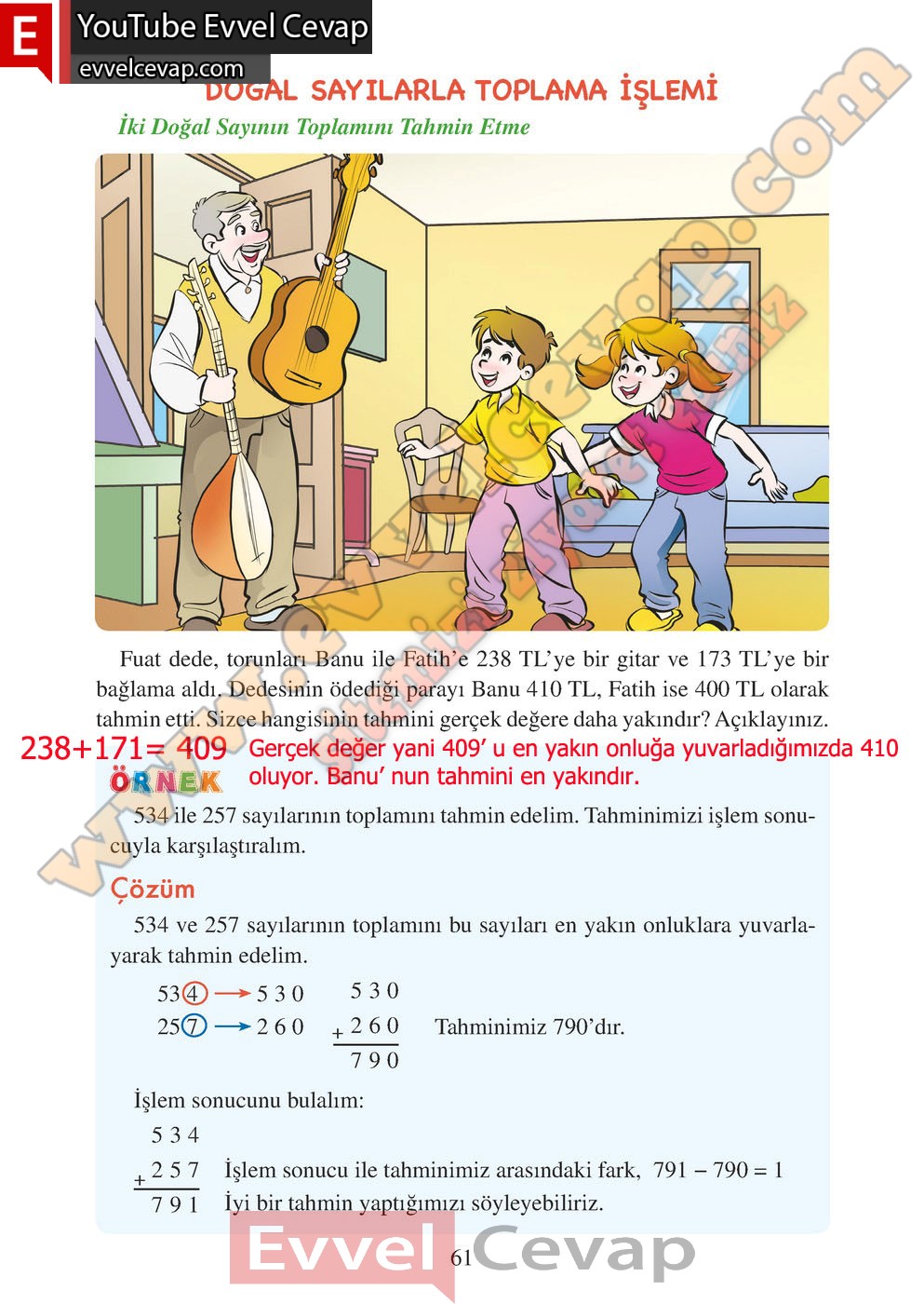 3 sınıf matematik ders kitabı sayfa 61 62 cevapları