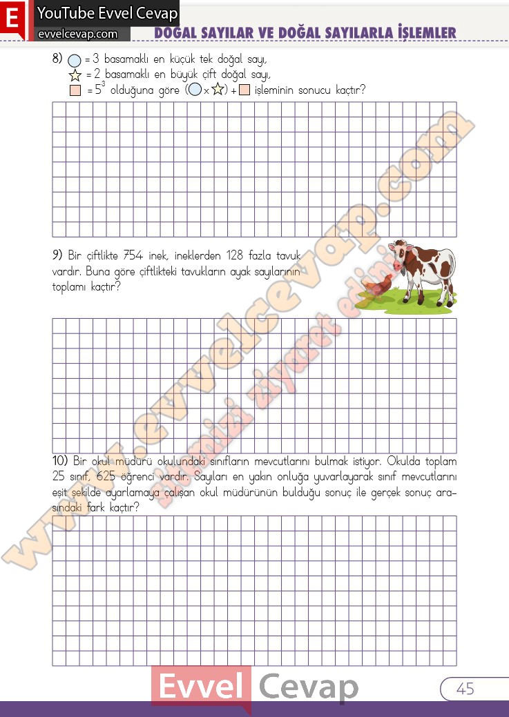 dört sınıf matematik çalışma kitabı 5 ünite