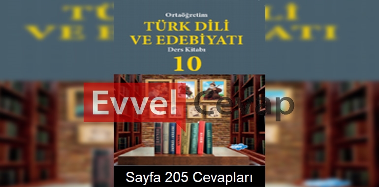 10. Sınıf Türk Dili ve Edebiyatı Ders Kitabı Cevapları Düşler Yayıncılık Sayfa 205 