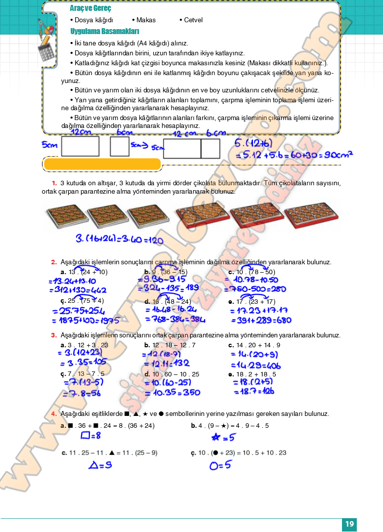 6. Sınıf Matematik Ders Kitabı Cevapları Koza Yayın Sayfa 19