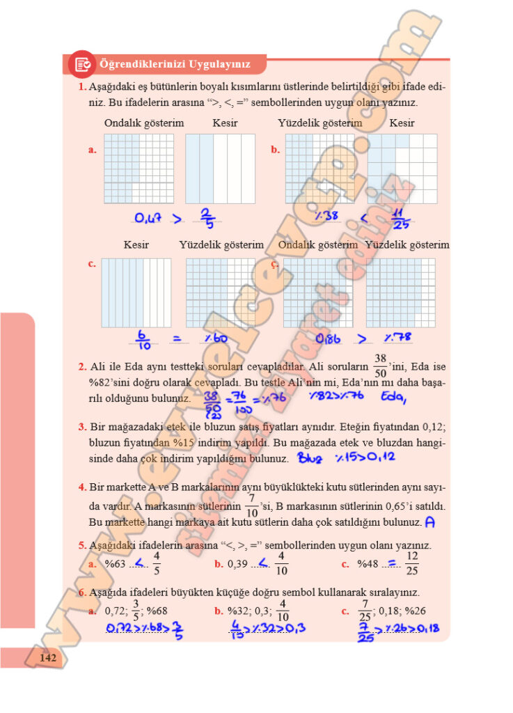 5 sınıf matematik ders kitabı sayfa 140 cevapları
