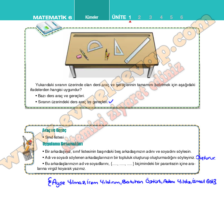 6. Sınıf Matematik Ders Kitabı Cevapları Koza Yayınları Sayfa 44-45-46-47