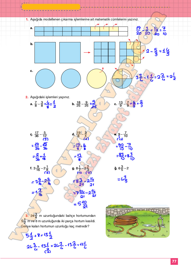 6. Sınıf Matematik Ders Kitabı Cevapları Koza Yayınları Sayfa 75-76-77