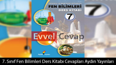 7. Sınıf Aydın Yayınları Fen Bilimleri Ders Kitabı Cevapları