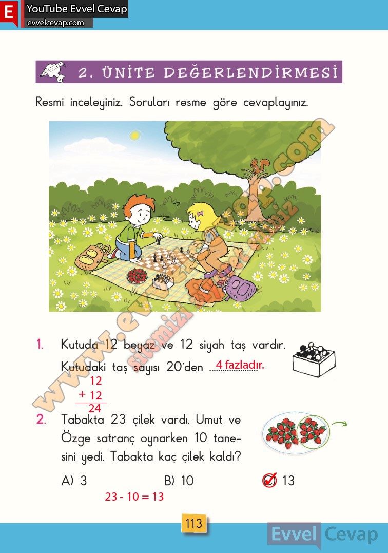 matematik 2 sınıf ders kitabı cevapları sayfa 113