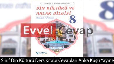 8. Sınıf Din Kültürü Ders Kitabı Cevapları Anka Yayınları