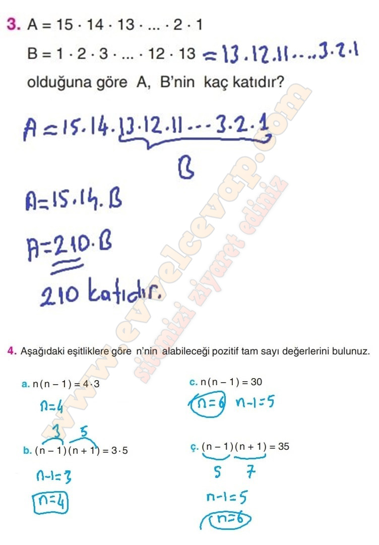 10. Sınıf Matematik Ders Kitabı Cevapları Miray Yayınları Sayfa 2