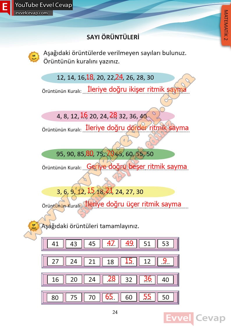 2 sınıf matematik kitabı sayfa 114'ün cevapları