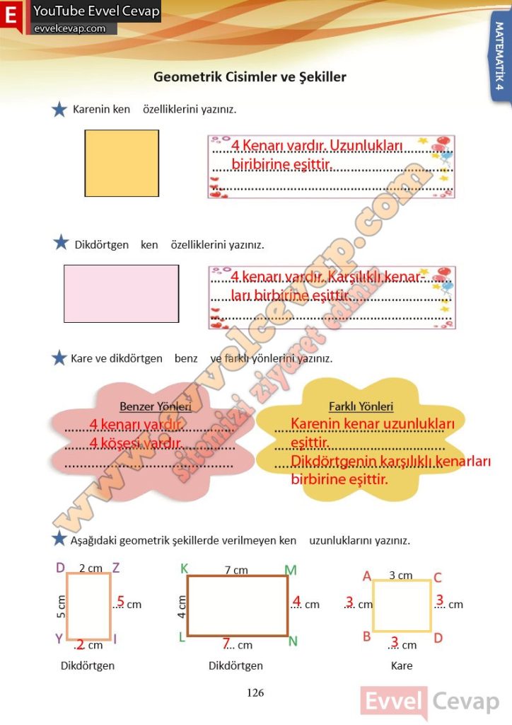 4 sınıf matematik çalışma kitabı sayfa 126 cevapları