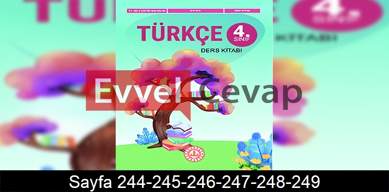 4. Sınıf Türkçe Ders Kitabı Cevapları Meb Yayınları Sayfa 244-245-246-247-248-249