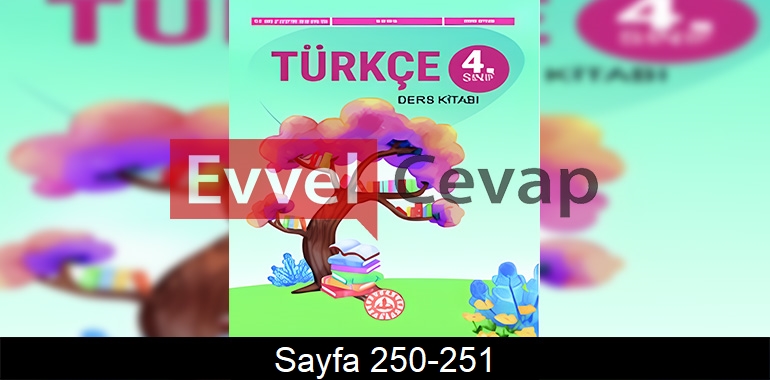 4. Sınıf Türkçe Ders Kitabı Cevapları Meb Yayınları Sayfa 250-251