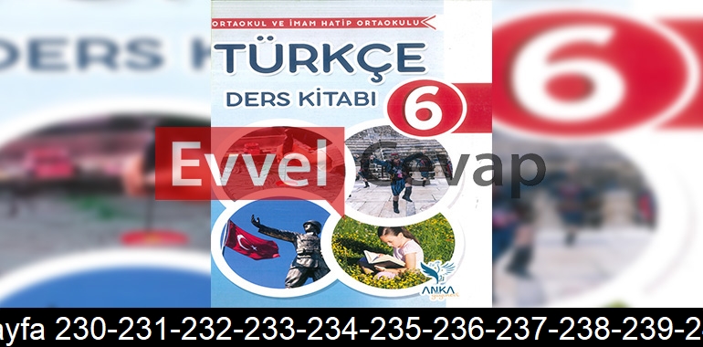 6. Sınıf Anka Yayınları Türkçe Ders Kitabı Cevapları Sayfa 230-231-232-233-234-235-236-237-238-239-240