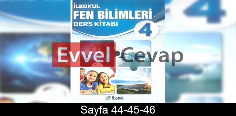 4. Sınıf Sözcü Yayınları Fen Bilimleri Ders Kitabı Cevapları Sayfa 44-45-46