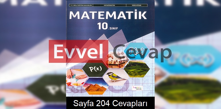 10. Sınıf Matematik Ders Kitabı Cevapları Hecce Yayınları Sayfa 204 