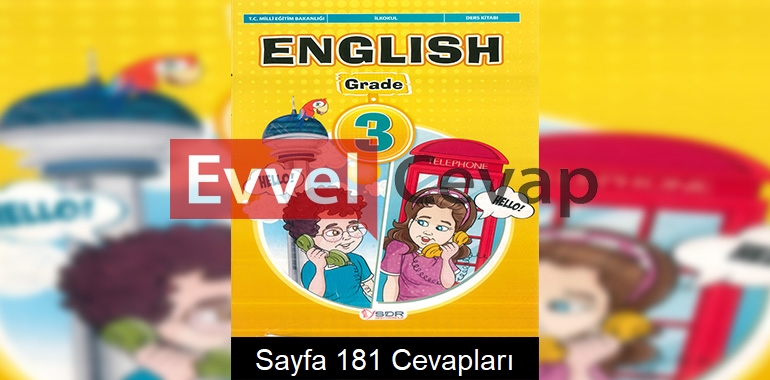 3. Sınıf İngilizce Ders Kitabı Cevapları SDR Dikey Yayınları Sayfa 181 