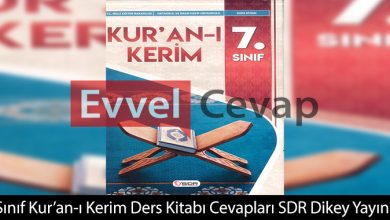 7. Sınıf Kur’an-ı Kerim Ders Kitabı Cevapları SDR Dikey Yayınları