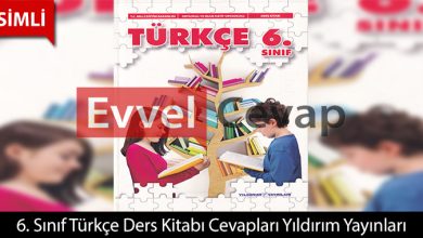 6. Sınıf Yıldırım Yayınları Türkçe Ders Kitabı Cevapları