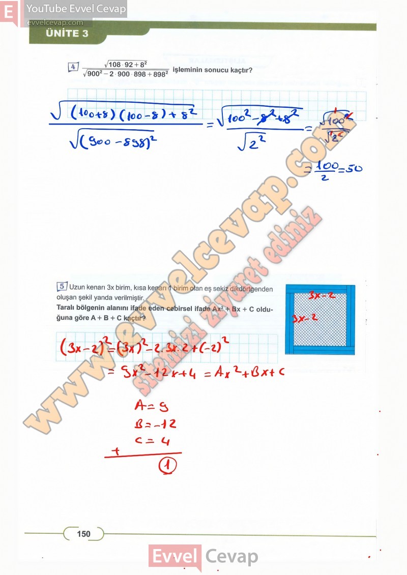 8-sinif-matematik-ders-kitabi-cevaplari-meb-sayfa-150