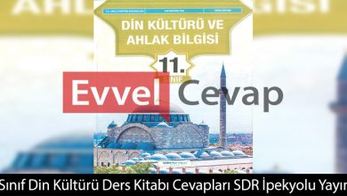 11. Sınıf Din Kültürü Kitabı Cevapları SDR İpekyolu Yayıncılık