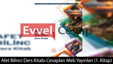 Afet Bilinci Ders Kitabı Cevapları