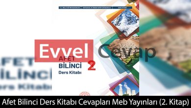 Afet Bilinci Ders Kitabı Cevapları